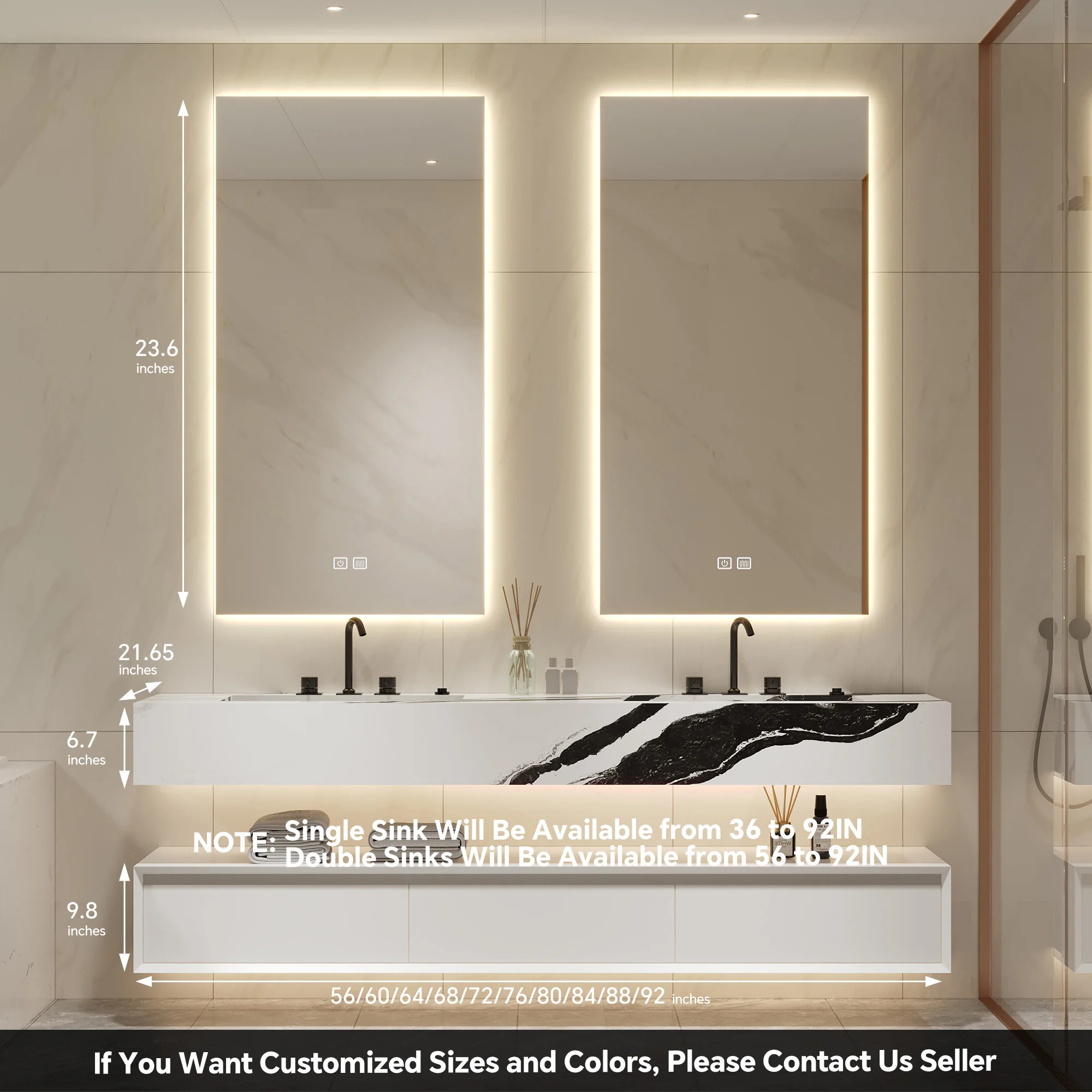 RUMZENO DT106 bathroom vanity detail