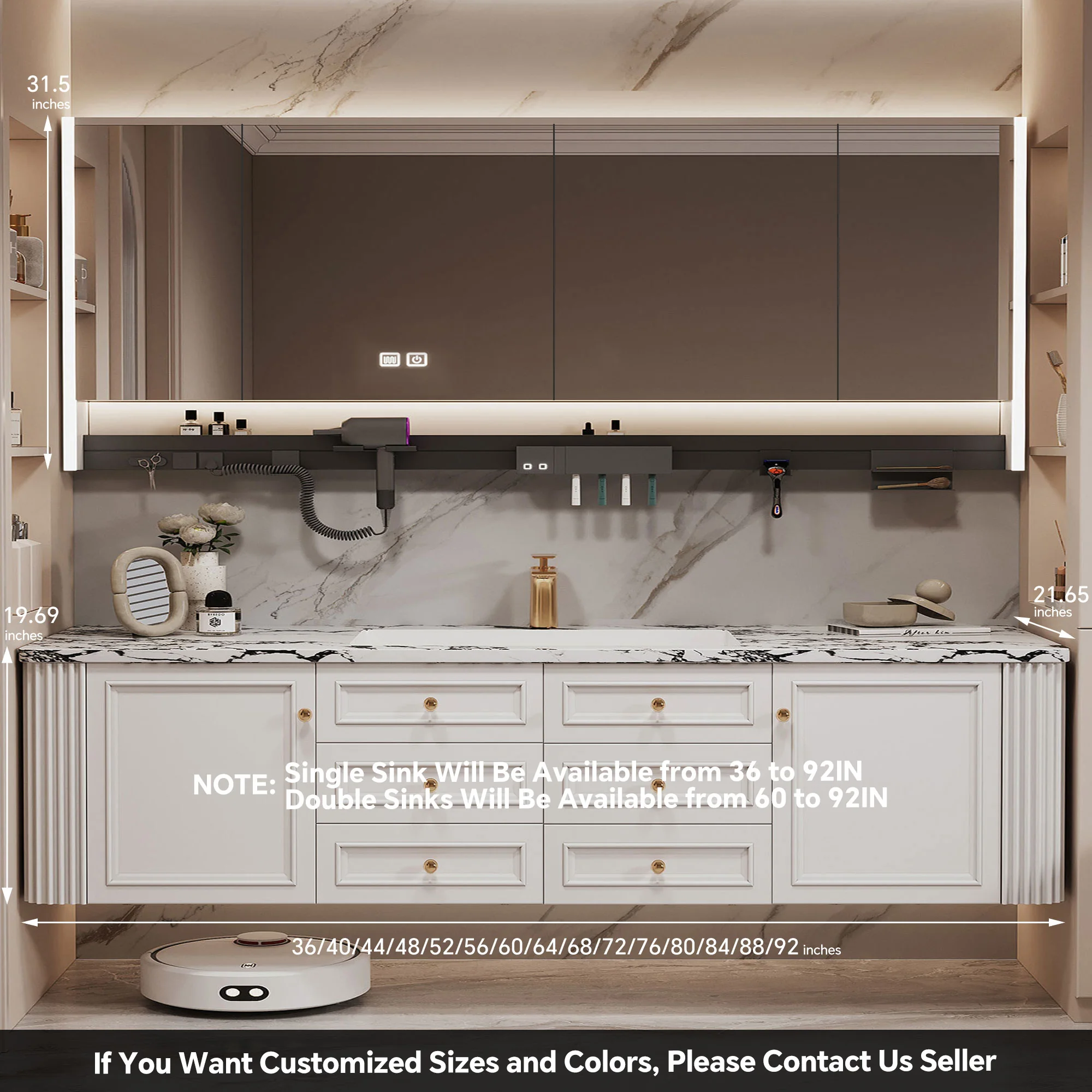 RUMZENO FS005 bathroom vanity detail