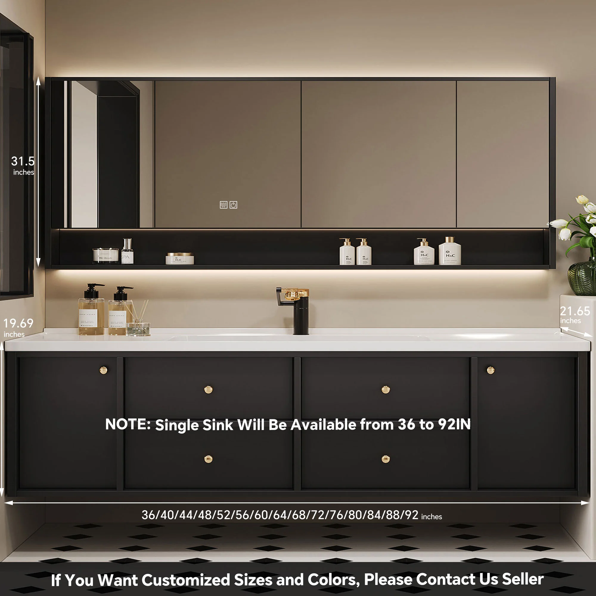 RUMZENO FS014 bathroom vanity detail