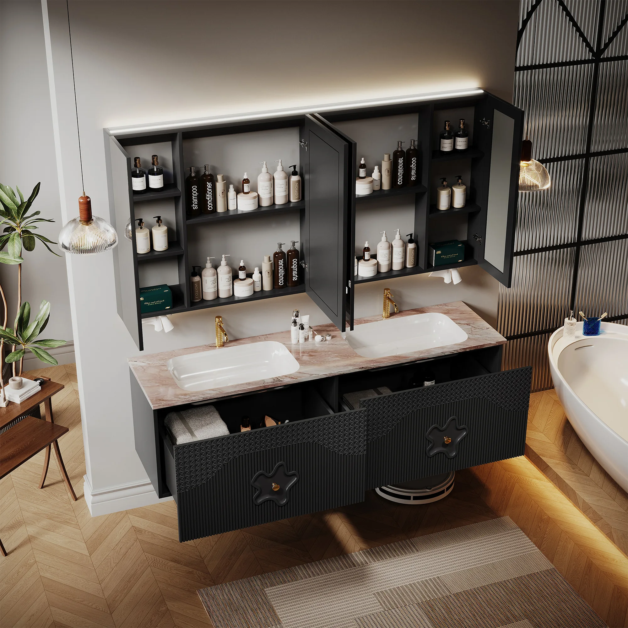 RUMZENO GL001 bathroom vanity detail