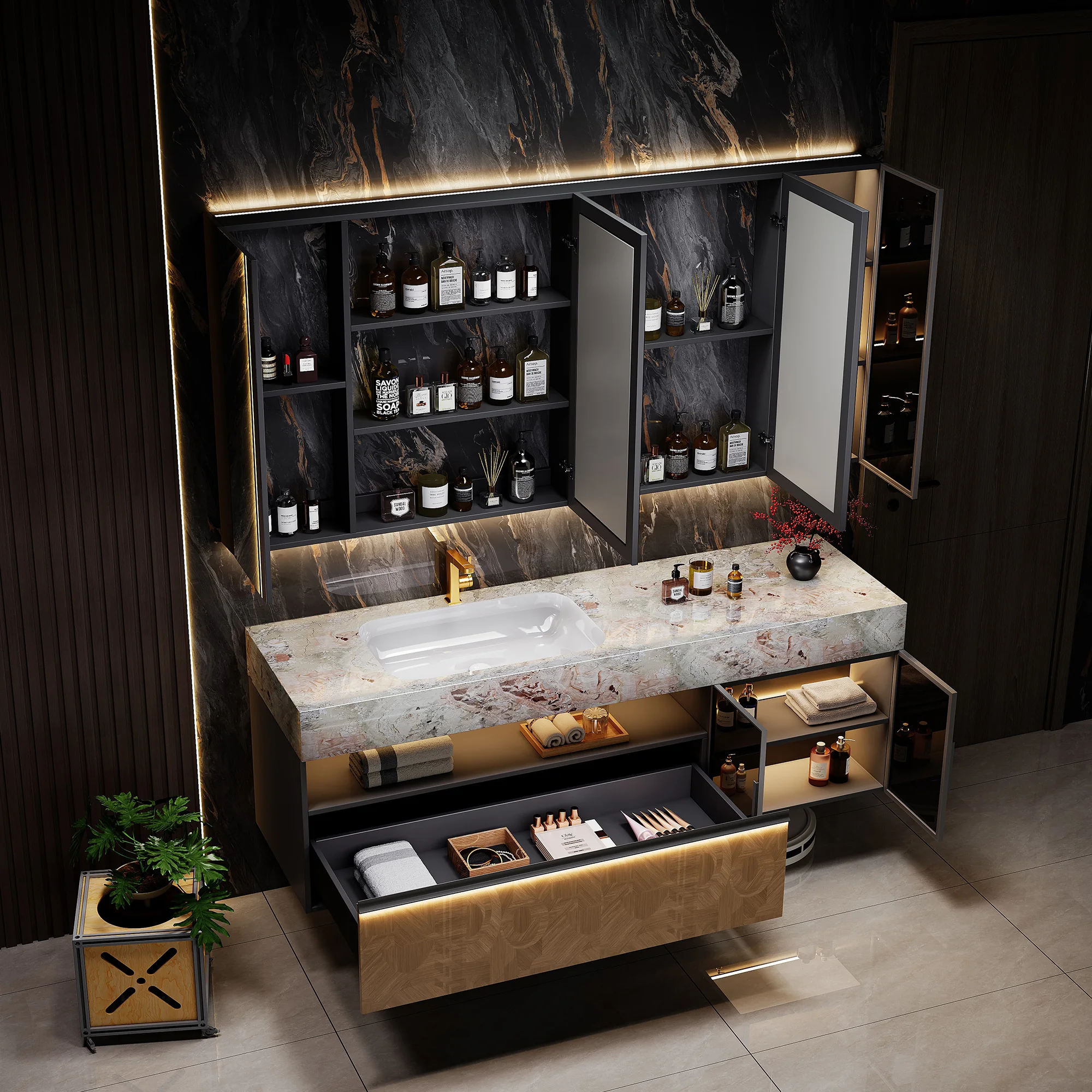 RUMZENO LUX09 bathroom vanity detail