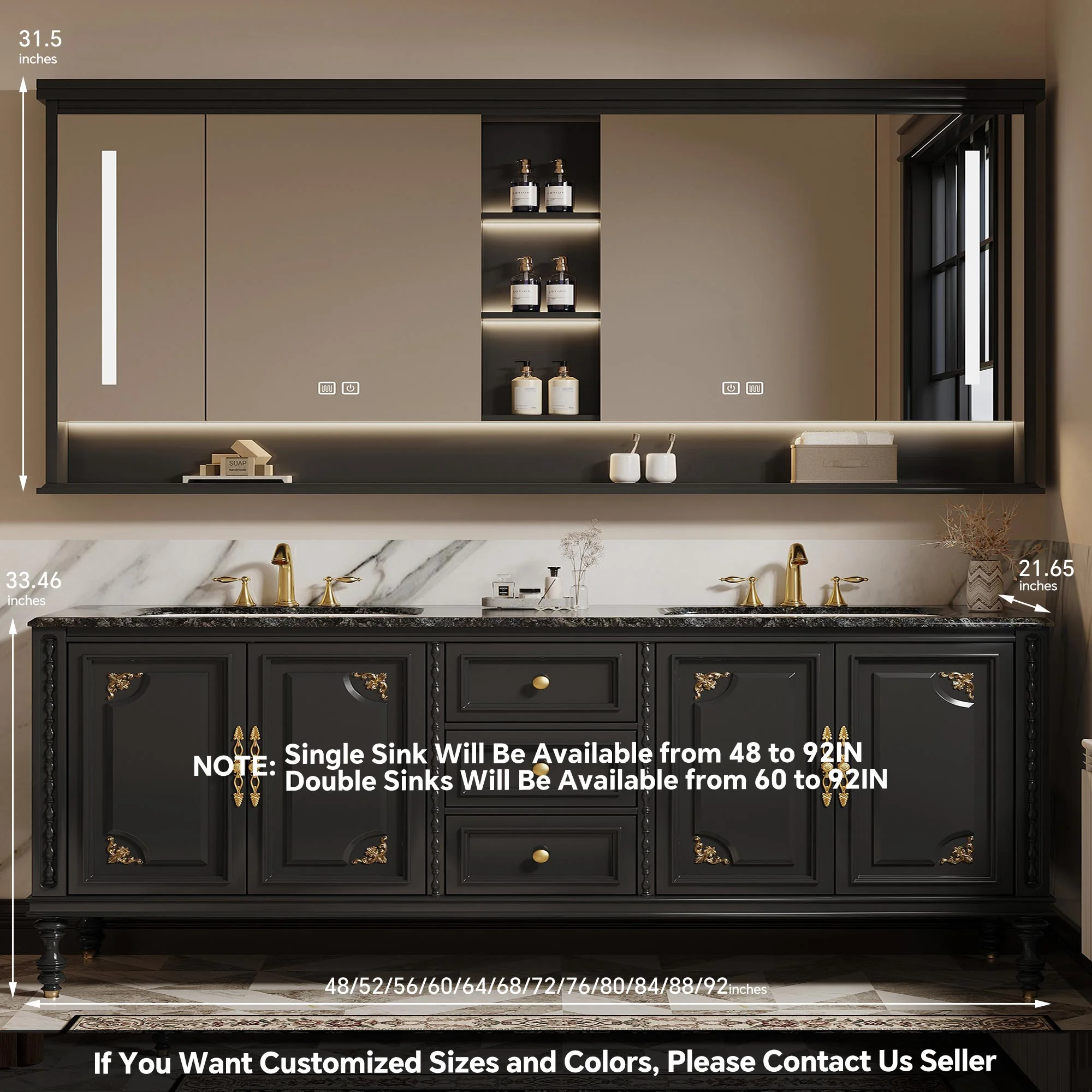 RUMZENO MX018 bathroom vanity detail